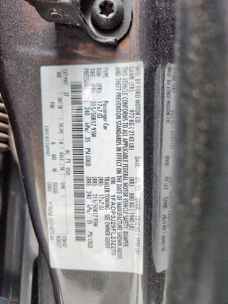 2015 FORD FOCUS TITA 1FADP3J29FL232270