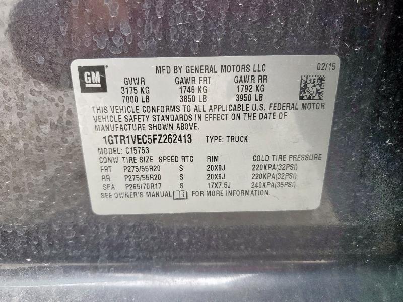 2015 GMC SIERRA C15 1GTR1VEC5FZ262413
