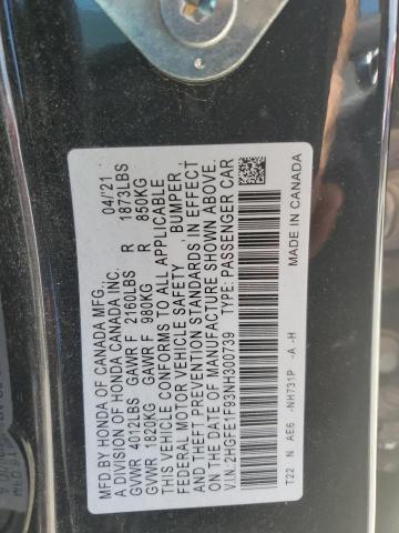 2022 HONDA CIVIC TOUR - 2HGFE1F93NH300739