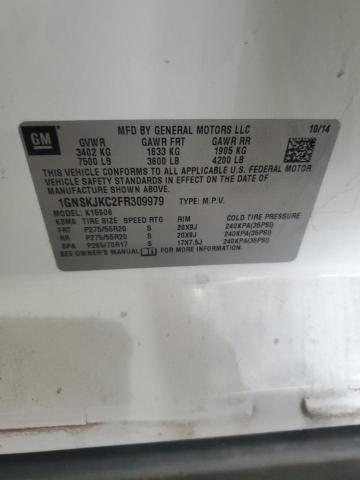 2015 CHEVROLET SUBURBAN K 1GNSKJKC2FR309979