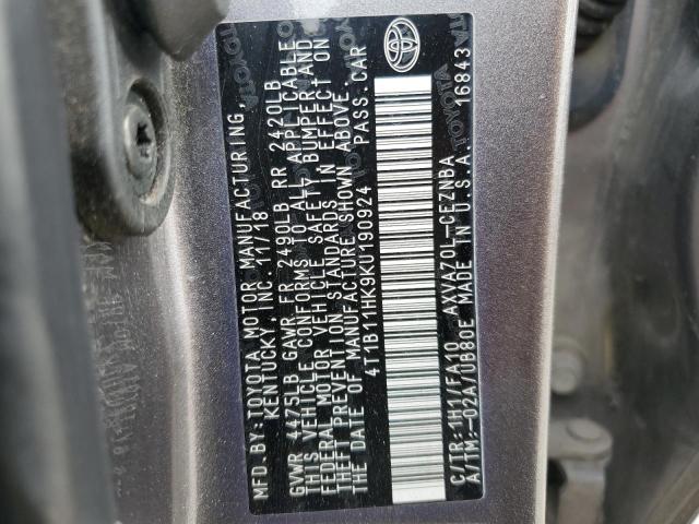 2019 TOYOTA CAMRY L - 4T1B11HK9KU190924