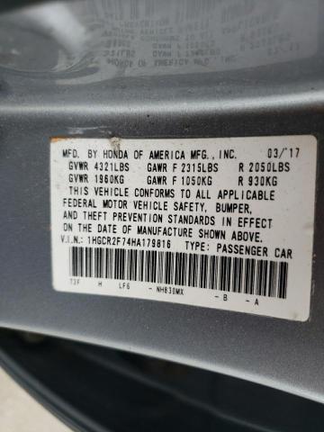2017 HONDA ACCORD EX 1HGCR2F74HA179816