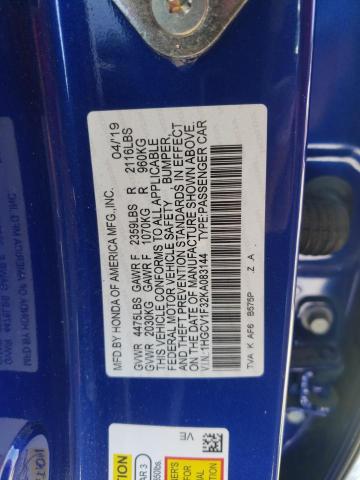 2019 HONDA ACCORD SPO - 1HGCV1F32KA083144