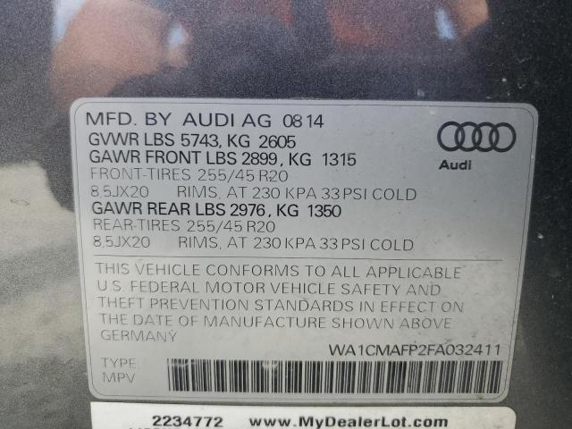 2015 AUDI Q5 TDI PRE WA1CMAFP2FA032411