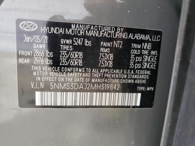 2021 HYUNDAI SANTA FE S - 5NMS3DAJ2MH319842