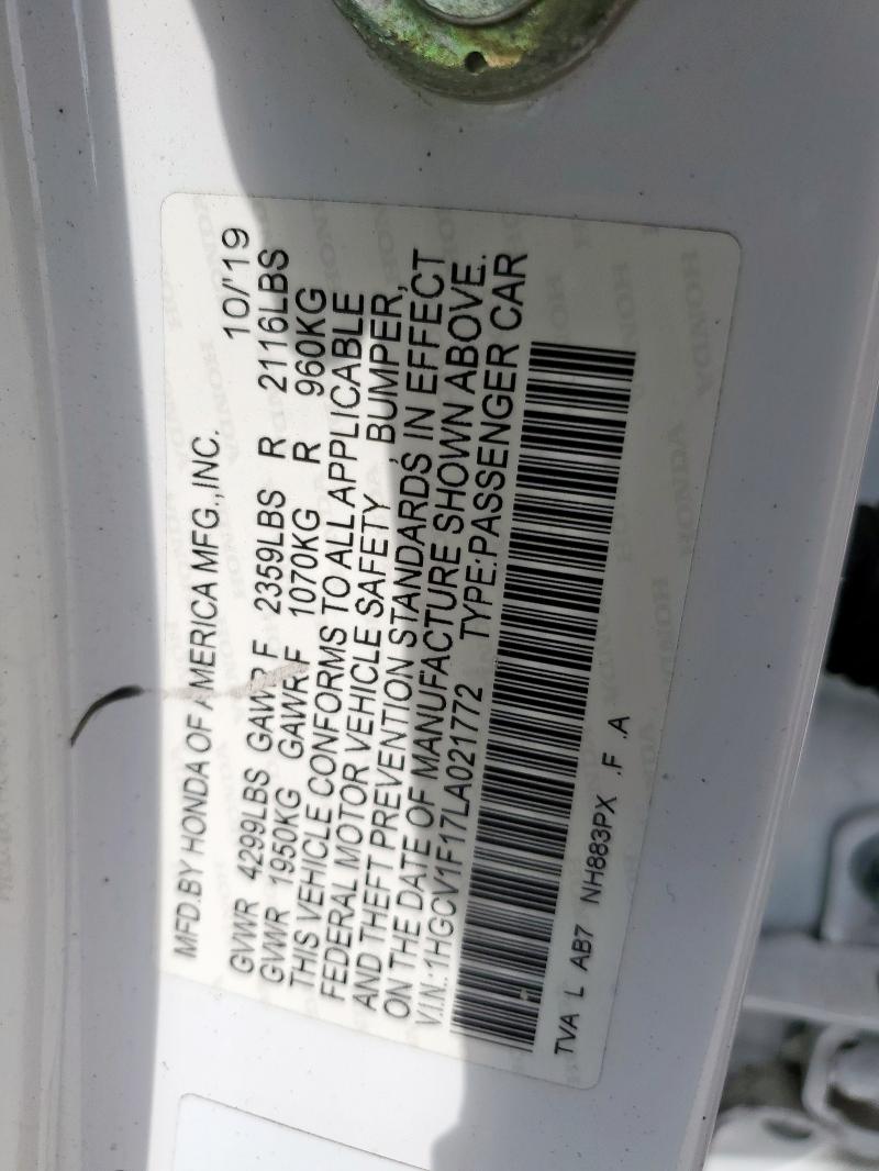 2020 HONDA ACCORD LX 1HGCV1F17LA021772