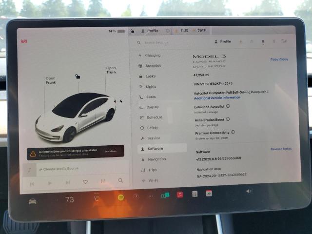 2019 TESLA MODEL 3 5YJ3E1EB2KF442345