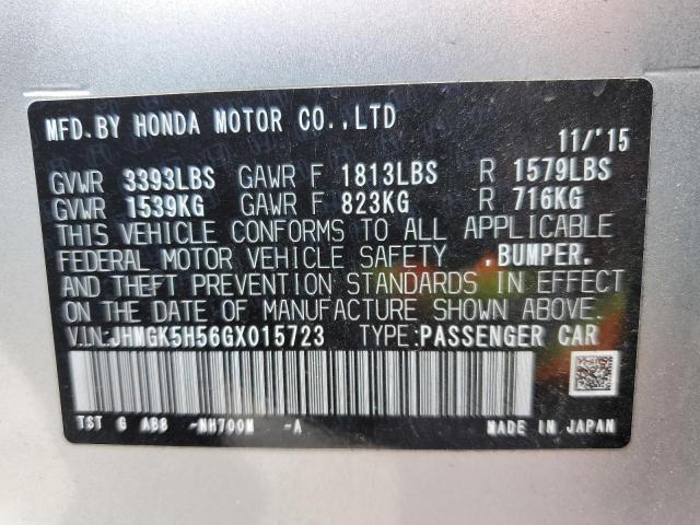 2016 HONDA FIT LX JHMGK5H56GX015723