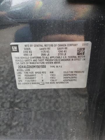 2017 CHEVROLET EQUINOX LT 2GNALCEK8H1561559