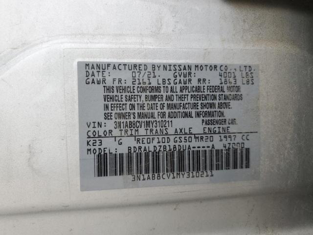 2021 NISSAN SENTRA SV - 3N1AB8CV1MY310211
