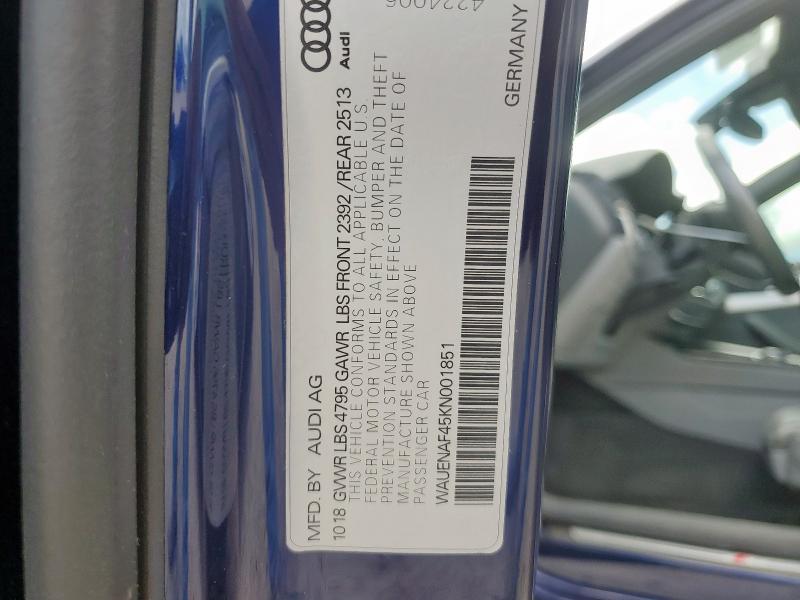 2019 AUDI A4 PREMIUM - WAUENAF45KN001851