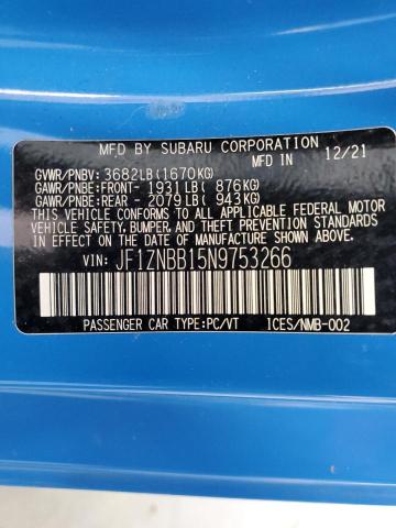 2022 TOYOTA GR 86 JF1ZNBB15N9753266