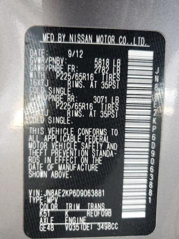 2013 NISSAN QUEST S - JN8AE2KP6D9063881