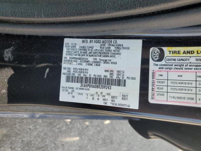 2011 FORD FUSION SE - 3FAHP0HA0BR209243