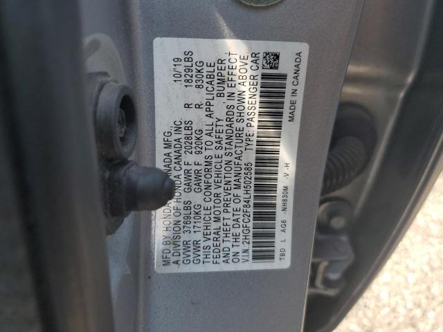 2020 HONDA CIVIC SPOR - 2HGFC2F84LH502585