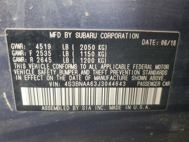 2018 SUBARU LEGACY 2.5 - 4S3BNAA63J3044643