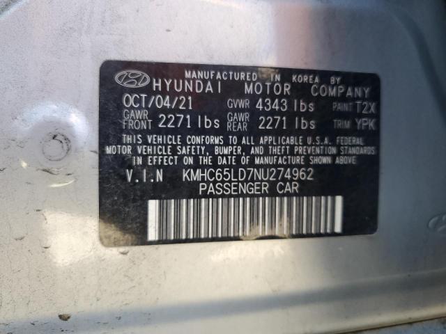 2022 HYUNDAI IONIQ SE KMHC65LD7NU274962
