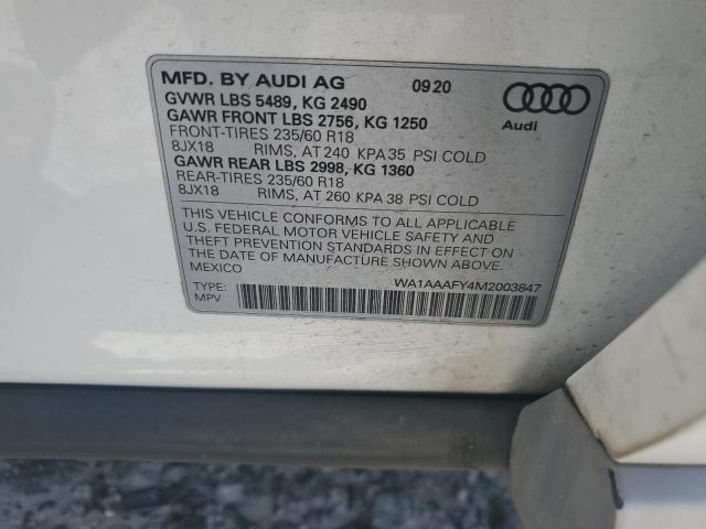 2021 AUDI Q5 PREMIUM - WA1AAAFY4M2003847