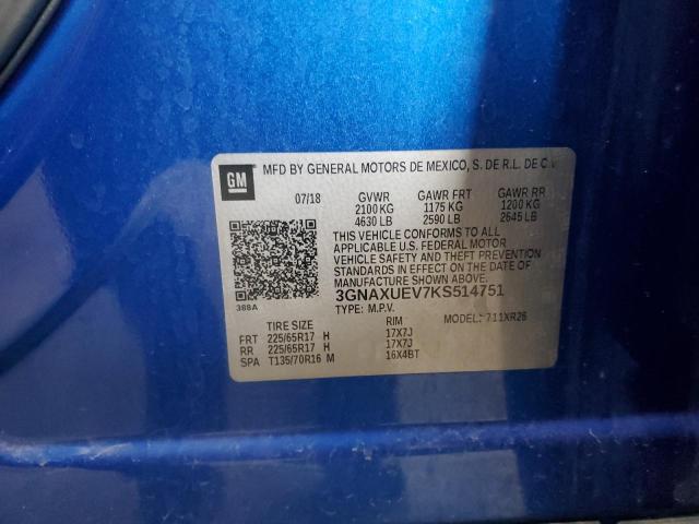 2019 CHEVROLET EQUINOX LT - 3GNAXUEV7KS514751