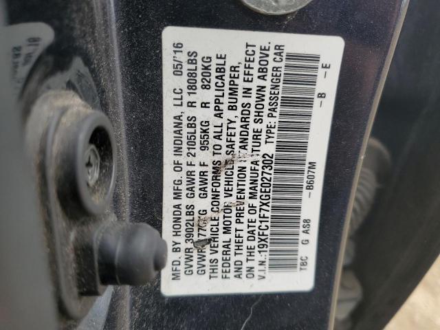 2016 HONDA CIVIC EXL - 19XFC1F7XGE027302
