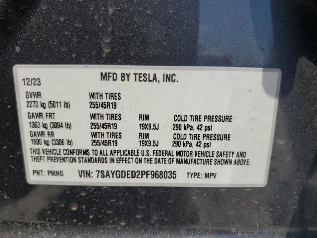 2023 TESLA MODEL Y 7SAYGDED2PF968035