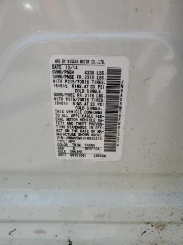 2015 NISSAN ROGUE SELE JN8AS5MT9FW650214