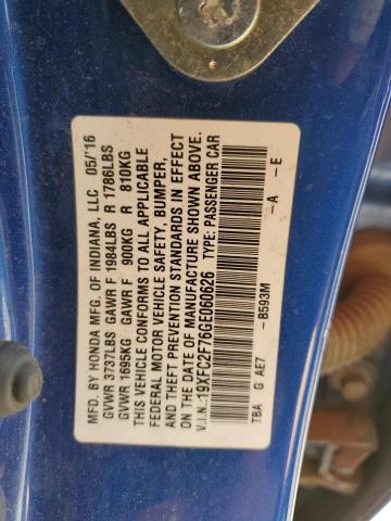 2016 HONDA CIVIC EX - 19XFC2F76GE060626