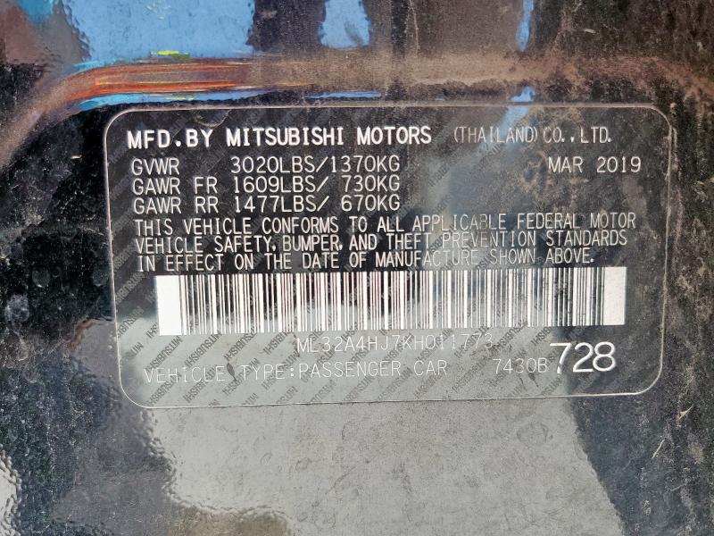 2019 MITSUBISHI MIRAGE SE ML32A4HJ7KH011773