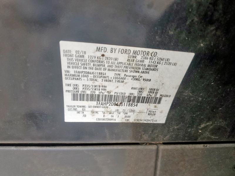 2018 FORD TAURUS SE 1FAHP2D86JG118854
