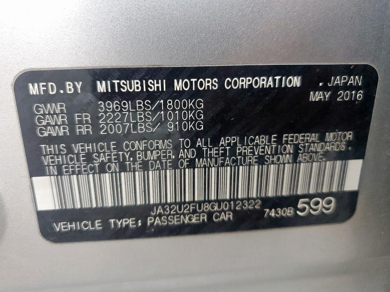 2016 MITSUBISHI LANCER ES JA32U2FU8GU012322