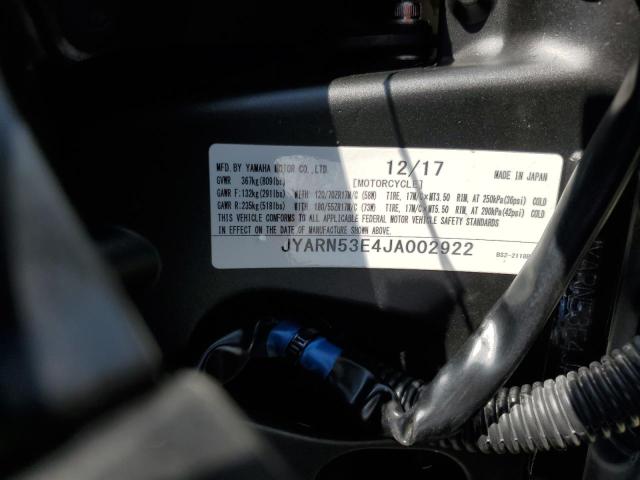 2018 YAMAHA MT09 JYARN53E4JA002922