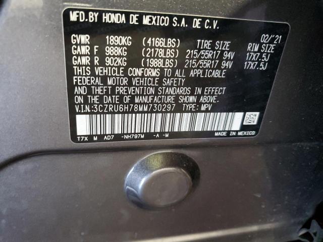 2021 HONDA HR-V EXL 3CZRU6H78MM730297