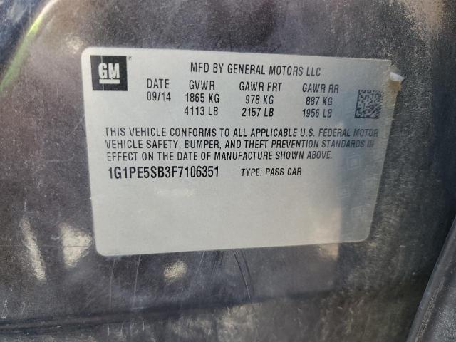 2015 CHEVROLET CRUZE LT - 1G1PE5SB3F7106351