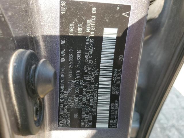 2019 TOYOTA HIGHLANDER 5TDJZRFH8KS574146
