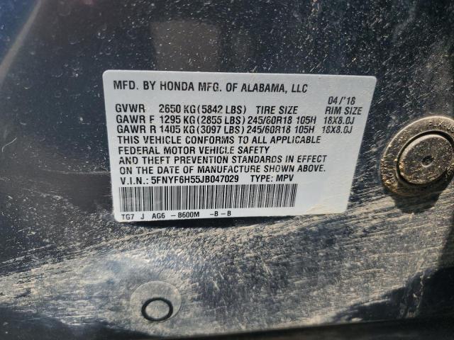 2018 HONDA PILOT EXL 5FNYF6H55JB047029