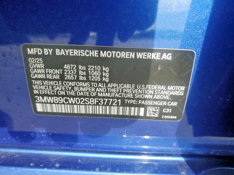 2025 BMW 330XI 3MW89CW02S8F37721