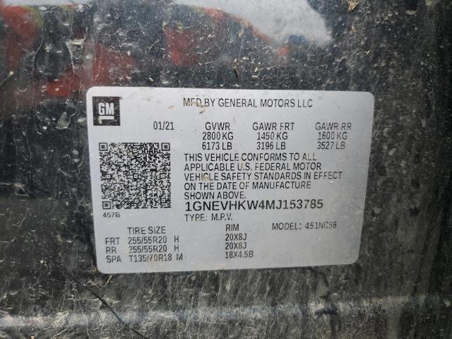 2021 CHEVROLET TRAVERSE L 1GNEVHKW4MJ153785