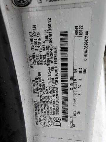 2019 FORD FIESTA SE - 3FADP4EJ0KM136012