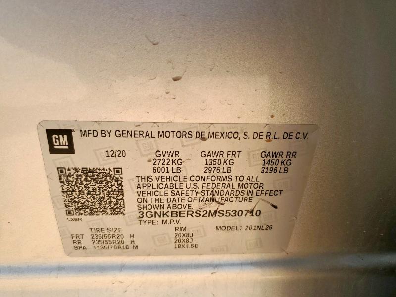 2021 CHEVROLET BLAZER RS 3GNKBERS2MS530710