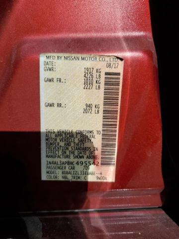 2017 NISSAN ALTIMA 2.5 - 1N4AL3AP8HC495542