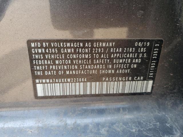 2019 VOLKSWAGEN GOLF R WVWWA7AUXKW223664