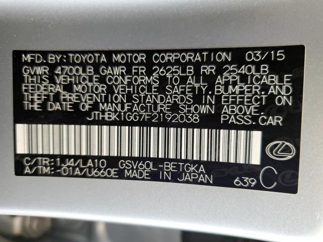 2015 LEXUS ES 350 JTHBK1GG7F2192038