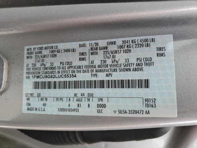2020 FORD ESCAPE SE - 1FMCU9G62LUC55354
