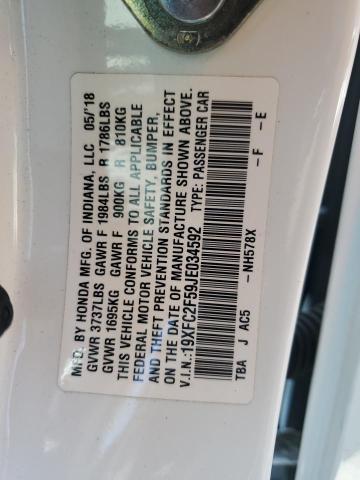 2018 HONDA CIVIC LX 19XFC2F59JE034592