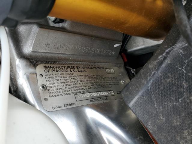 2009 APRILIA RSV 1000 R ZD4RRTR069S001273