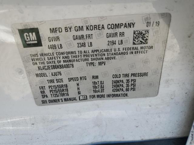 2019 BUICK ENCORE PRE KL4CJESB6KB840078