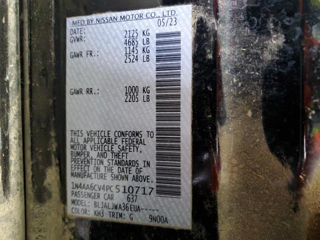 2023 NISSAN MAXIMA SV 1N4AA6CV4PC510717