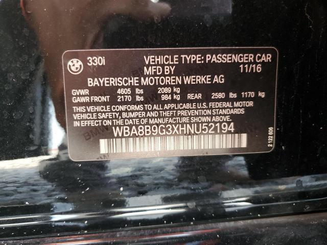 2017 BMW 330 I WBA8B9G3XHNU52194