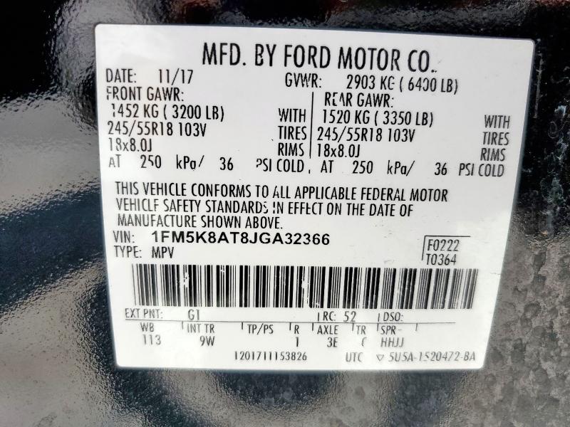 2018 FORD EXPLORER P - 1FM5K8AT8JGA32366