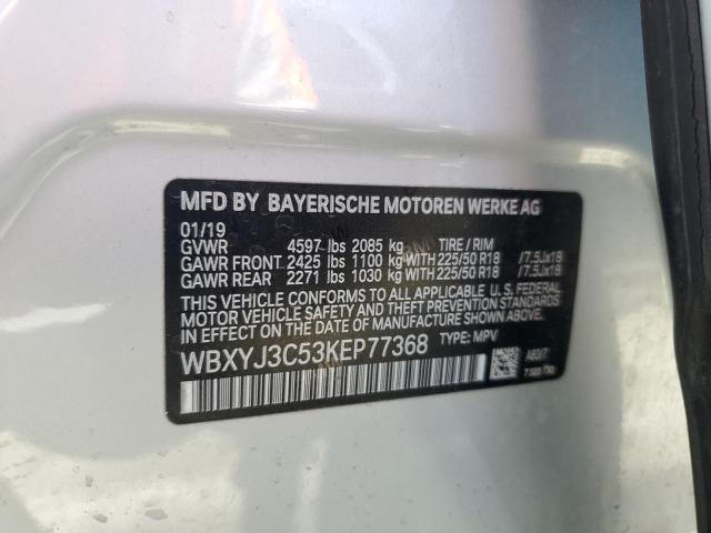2019 BMW X2 SDRIVE2 WBXYJ3C53KEP77368